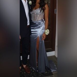 Elegant Silver Prom Dress